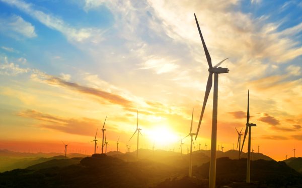 wind turbines in Oiz eolic park. Basque Country
